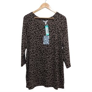 Market & Spruce Stitch Fix Paulsen Brushed Knit Top Animal Print 2X So Soft